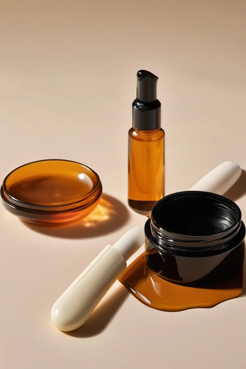Masque de carbone noir appliqué sur une joue, à côté d'un flacon de peeling PRX-T33 sur fond ivoire